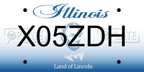 X05ZDH Illinois License Plate