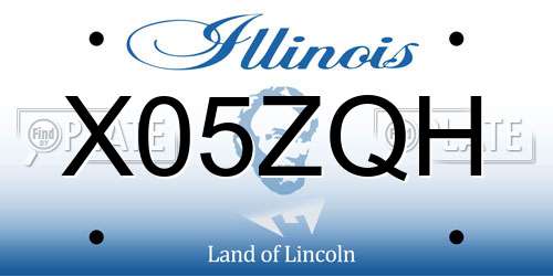 X05ZQH Illinois License Plate