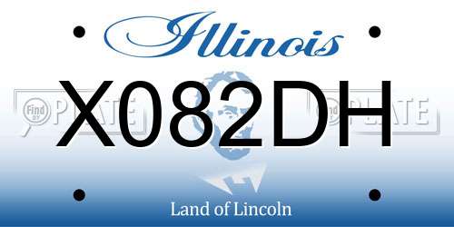 X082DH Illinois License Plate
