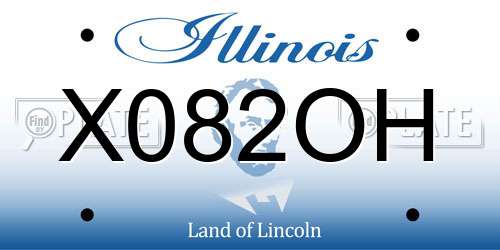 X082OH Illinois License Plate