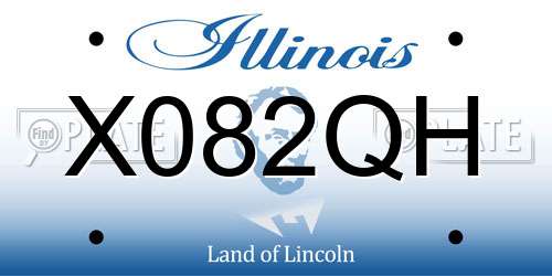 X082QH Illinois License Plate