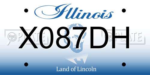 X087DH Illinois License Plate