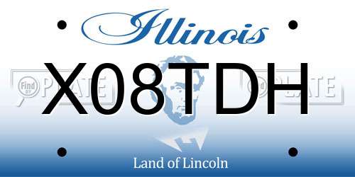 X08TDH Illinois License Plate