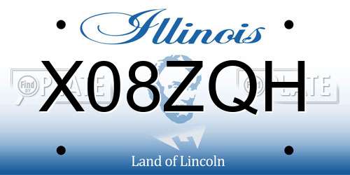 X08ZQH Illinois License Plate