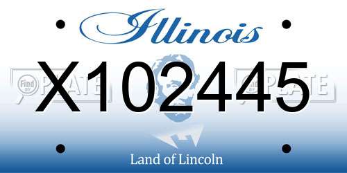 X102445 Illinois License Plate