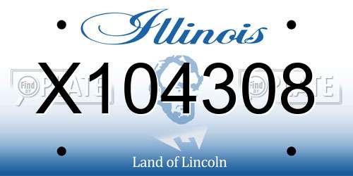 X104308 Illinois License Plate