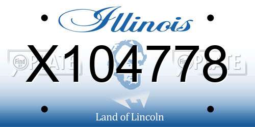 X104778 Illinois License Plate