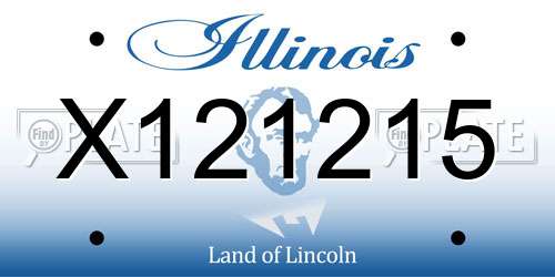 X121215 Illinois License Plate