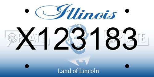 X123183 Illinois License Plate
