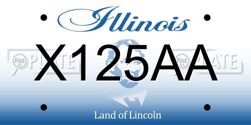 X125AA Illinois License Plate
