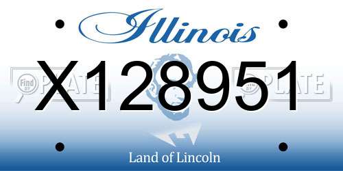 X128951 Illinois License Plate