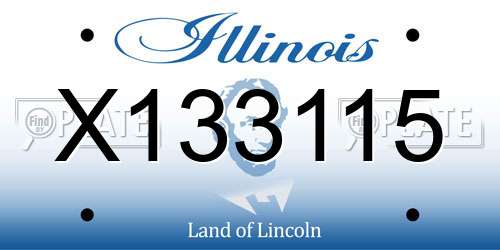 X133115 Illinois License Plate