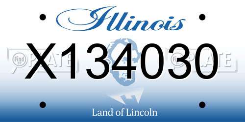 X134030 Illinois License Plate