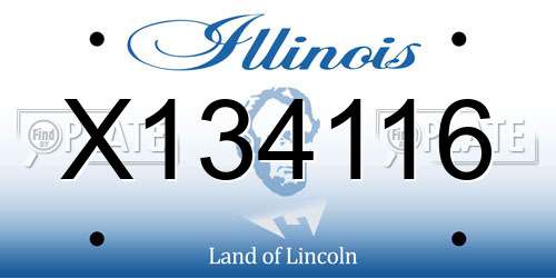 X134116 Illinois License Plate