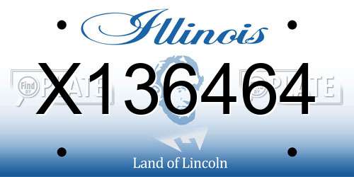 X136464 Illinois License Plate