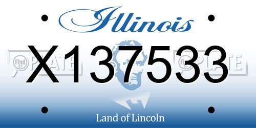 X137533 Illinois License Plate