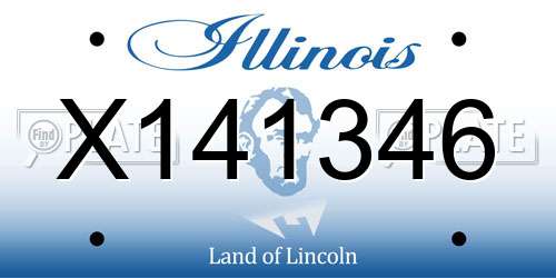 X141346 Illinois License Plate