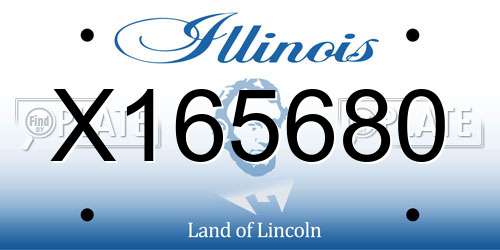 X165680 Illinois License Plate