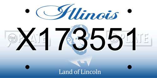 X173551 Illinois License Plate