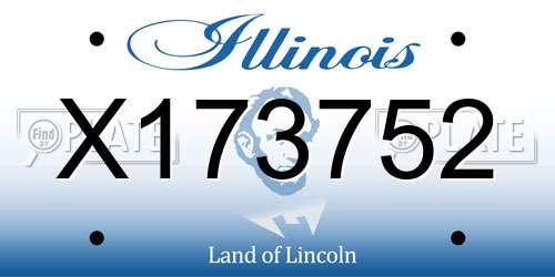 X173752 Illinois License Plate