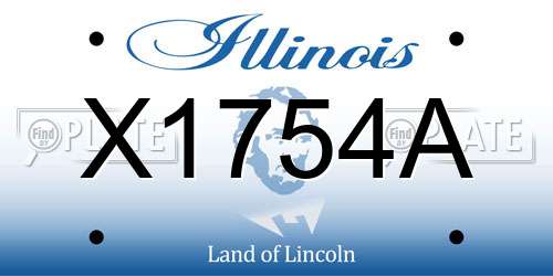 X1754A Illinois License Plate