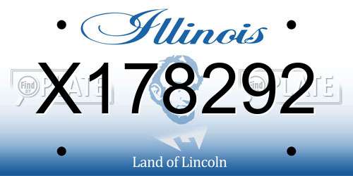 X178292 Illinois License Plate