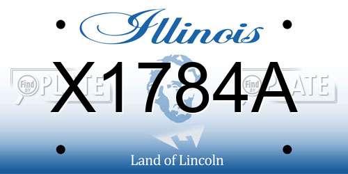 X1784A Illinois License Plate