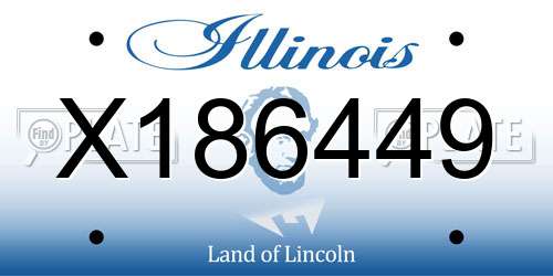 X186449 Illinois License Plate