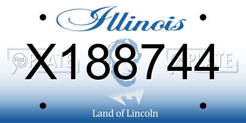 X188744 Illinois License Plate