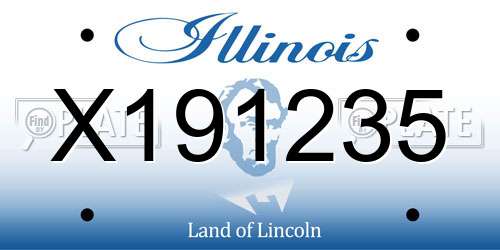 X191235 Illinois License Plate