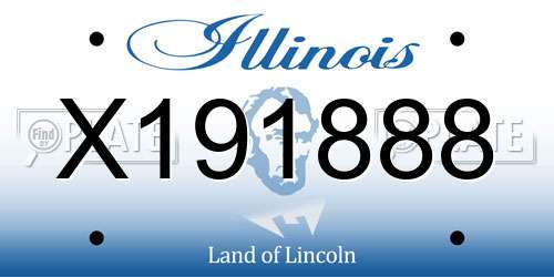 X191888 Illinois License Plate