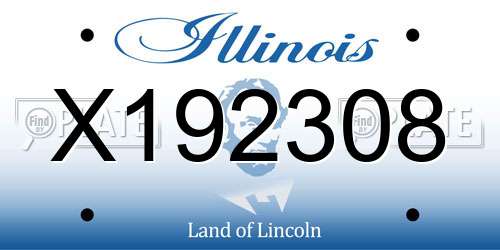 X192308 Illinois License Plate