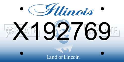 X192769 Illinois License Plate