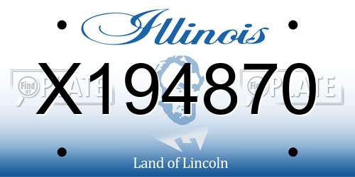 X194870 Illinois License Plate