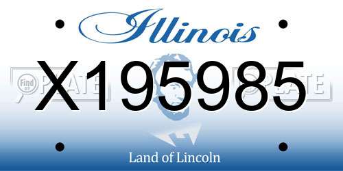 X195985 Illinois License Plate