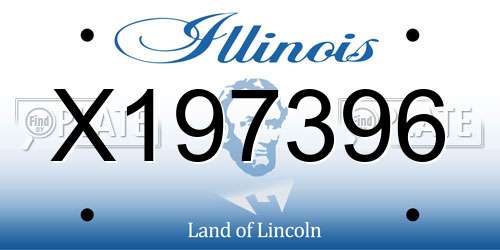 X197396 Illinois License Plate