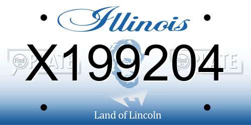 X199204 Illinois License Plate