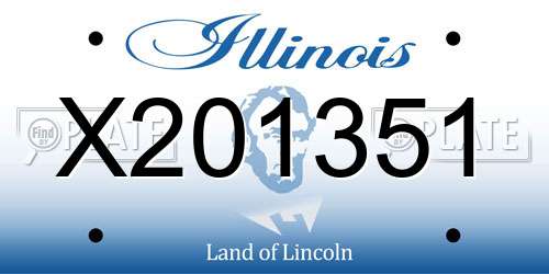 X201351 Illinois License Plate