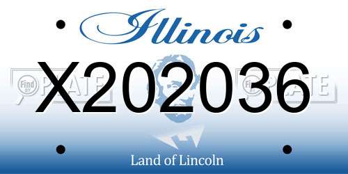 X202036 Illinois License Plate
