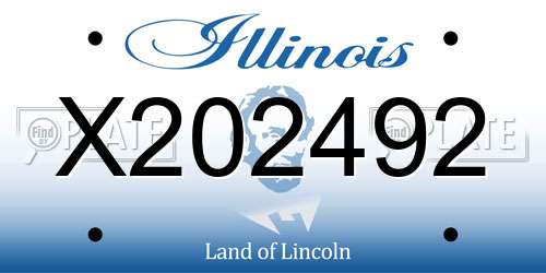 X202492 Illinois License Plate