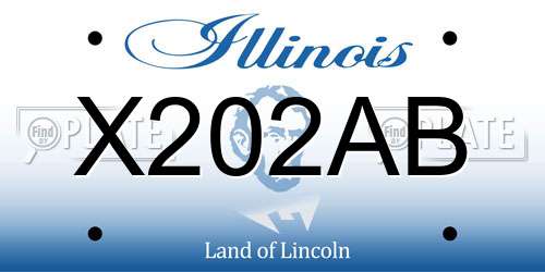 X202AB Illinois License Plate