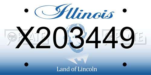 X203449 Illinois License Plate