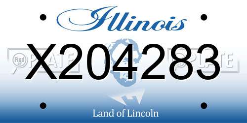 X204283 Illinois License Plate