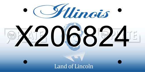X206824 Illinois License Plate