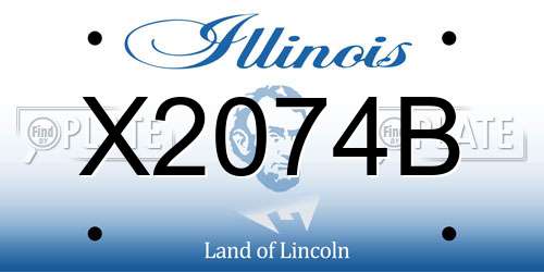 X2074B Illinois License Plate