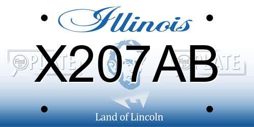 X207AB Illinois License Plate