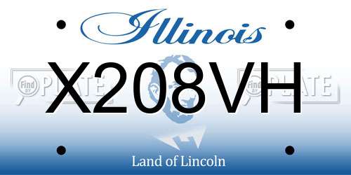 X208VH Illinois License Plate