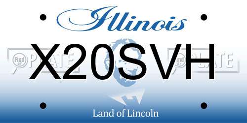 X20SVH Illinois License Plate