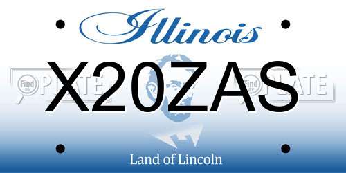 X20ZAS Illinois License Plate