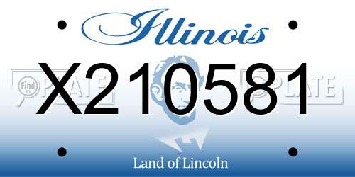X210581 Illinois License Plate